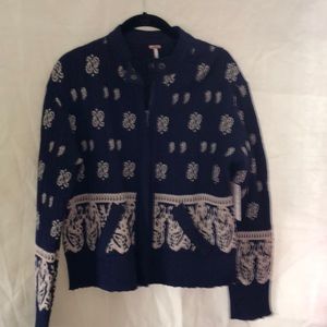 New Free People cotton zipped top